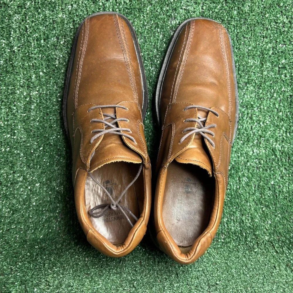 Johnston Murphy XC4 Waterproof Bicycle Toe Leather Oxford Brown Mens Size 11.5 M